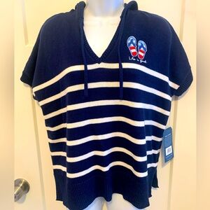 Life Is Good NWT Navy and White Striped Top